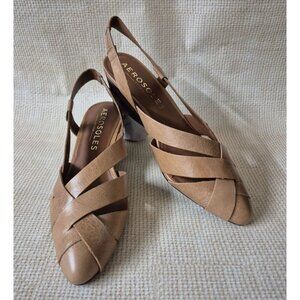 Brand New In Box Aerosoles Carmel Brown Leather Wedge Heel Sandals Shoes Size 9M